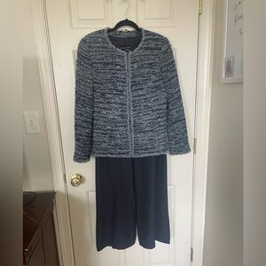 RENA LANGE Navy blue wide pants suit 12